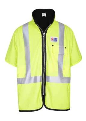 Stormline Stormtex 982TNS Class 3 Hi-Vis Waterproof Oilskin Vest, fleece lined - Image 1 of 4