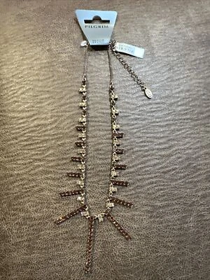 Pilgrim Swarovski кристалл коричневый медь ожерелье - Изображение 1 из 2