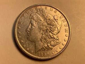 ~1889-P Morgan Silver Dollar~ Nice Higher Grade EF Some Luster Strong Strike - Picture 1 of 2