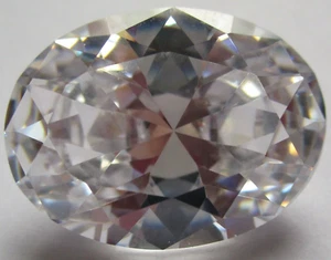 3 Cubic Zirkonia 7x5 mm, oval, weiss, Facetten-Schliff, synthetische Edelsteine - Bild 1 von 3