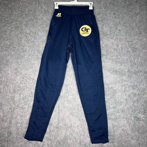 Georgia Tech Yellow Jackets Mens Sweatpants Small Navy Gold Ankle Zip NCAA Sport Cover