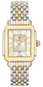 Michele Deco Madison Mid bicolor römische Ziffern Diamant Zifferblatt Uhr MWW06G000013 - Bild 1 von 4