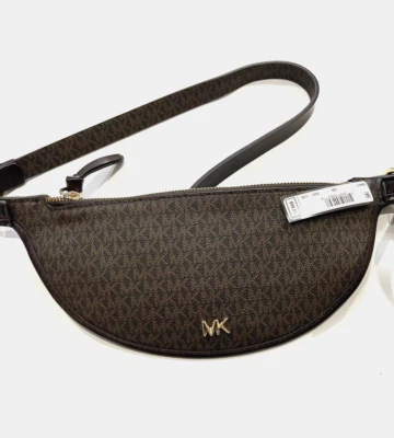 MICHAEL KORS двусторонний ремень сумка коричневый кожаный логотип через плечо маленький средний S / M - Изображение 1 из 4