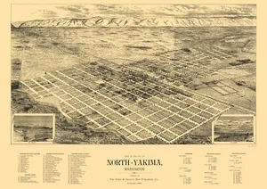 Vista panorámica histórica - Yakima Washington - Spike 1889 - 23 x 32,46 - Imagen 1 de 20