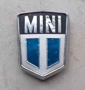 Vintage MINI monogram emblem badge sign car old automobile vtg UK metal #2 - Picture 1 of 2