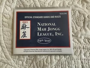 2021 Mah Jongg Official Standared Hands And Rules, With Protective Cover - Picture 1 of 3