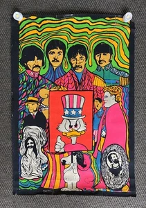 Vintage 1969 Blacklight Psychedelic Poster by Dan Shupe~Beatles~Snoopy~Zig Zag - Picture 1 of 19