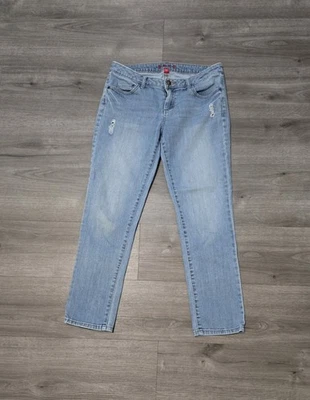 Jeans para mujer Elle talla 6 azul claro lavado elástico recto desgastado cómodo  Foto 1 de 4
