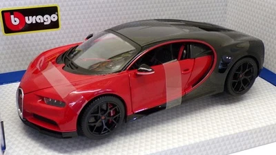 Burago 1/18 Scale Model Car 18-11044 - Bugatti Chiron Sport - Red/Black - Image 1 of 4