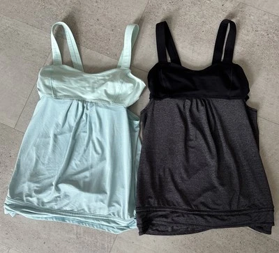 LULULEMON Youth Girls 6/7 Sleeveless Workout Lightweight Inside Bra~LOT OF 2 - Image 1 of 4