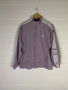 Großer Damen Windbreaker rosa und weiß bestickt Adidas Rollkragen - Bild 1 von 11