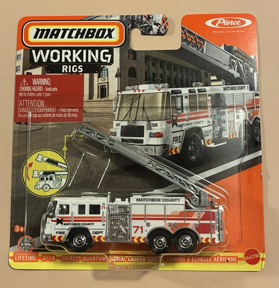 2024 美泰火柴盒工作假发 Pierce Quantum Aerial Ladder 卡车 # 71 — 第 1/4 张图片