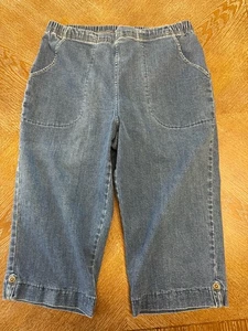 Croft & Barrow blau Denim Caprihose mittlere Taille 32” Schrittlänge 16” hoher Bund - Bild 1 von 5