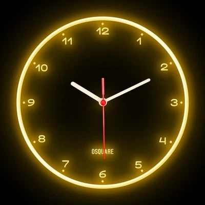 OSQUARE Minimalism North European Modern Interior Design Flexible Neon Clock 10" - Image 1 of 4