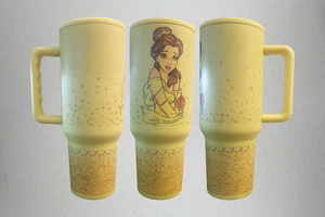 40 oz Edelstahl Tumbler / Thermobecher farbig gelb "Belle" sublimiert neu - Bild 1 von 1