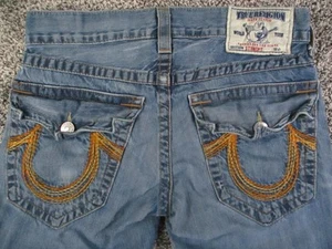 True Religion Jeans Herren 30x33 Straight Leg Distressed Denim Made USA MDE859N50 - Bild 1 von 15