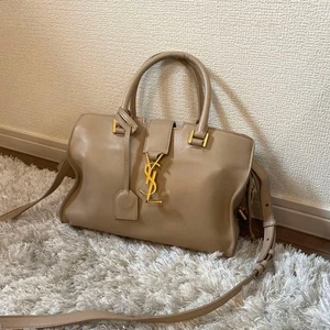 Yves Saint Laurent Cabas 2-Wege Schulter Handtasche beige Leder gebraucht authentisch - Bild 1 von 11