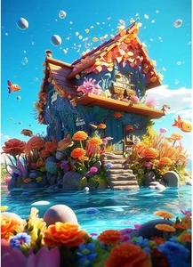 Diamond Painting 5D Abstrakt 30x40 cm Mosaikbild DIY Bastelset zum Kleben - Bild 1 von 8