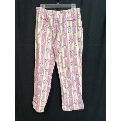 Pantalones de pijama Rue21 blanco rosa a rayas monos talla mediana seminuevos Foto 1 de 4