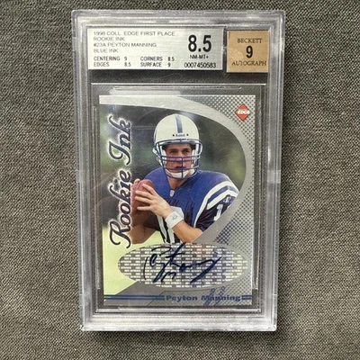 1998 Collectors Edge 1st Place RC Rookie Blue Ink Peyton Manning AUTO BGS 8.5 - Image 1 of 2