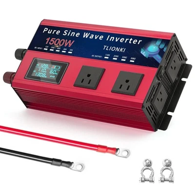 ** NEW 1500W/3000W Pure Sine Wave Power Inverter | DC 12V to 110V AC | For Car * - Image 1 of 4