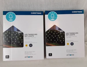 At Home LED Twinkling Net Lights 2 New Packs Warm White Green Wire 150 count - Picture 1 of 9