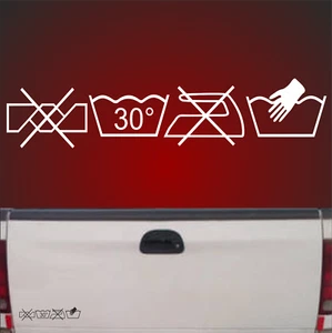1x            Waschsymbole Aufkleber 23x5cm Autoaufkleber Sticker Symbole Wasch  - Bild 1 von 2