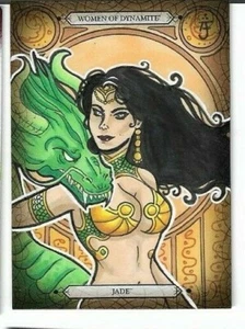 WOMEN OF DYNAMITE 2014 SDCC SKETCH CARD JADE SKETCHED BY ANASTASIA CATRIS - Picture 1 of 3