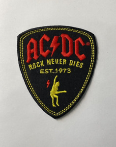 Ac/Dc Rock Never Dies Est.1973 Sew/ Iron On Patch Jacket Badge Heavy Metal Punk
