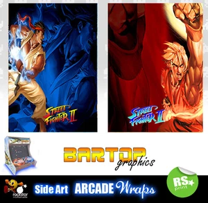Street Fighter 2 sides Arcade Artwork Bartop Sides Overlay Graphic Stickers - Picture 1 of 1
