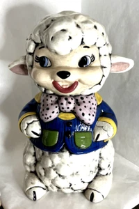 Vintage 11.5" Easter Lamb/Sheep Ceramic Albertas Mold Retro 1967 Handpainted - Picture 1 of 6