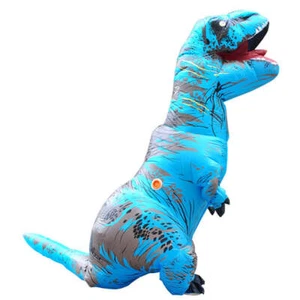 Adult Kids Mascot Inflatable Dinosaur Costumes Dino T-Rex Purim Halloween Party - Picture 1 of 11