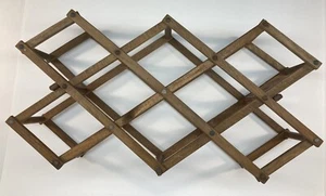 Enesco Accordion Wood Wine Rack Expandable Bottle Holder- Made In Japan Vintage - Picture 1 of 5