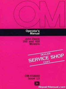 John Deere 350 and 450 Mowers Operators Manual - Picture 1 of 1