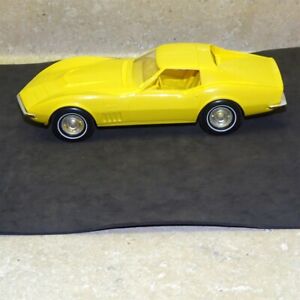 Vintage Plastic 1969 Yellow Corvette Stingray, Dealer Promo Car, 427