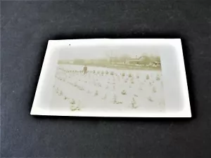 Man standing on the Snowy Field in Winter- RPPC -Stamp Box- Solio (1904-1920s). - Picture 1 of 2