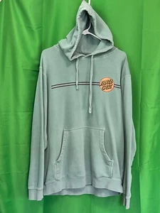 SANTA CRUZ The Original Mens Med. Hoodie Vintage Skateboards Retro Blue Green - Picture 1 of 12