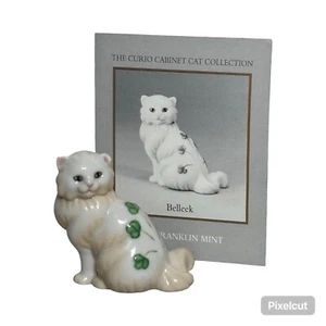 Franklin Mint Curio Cat - Belleck White Shamrock Ireland. Exc. Cond w/Pamphlet! - Picture 1 of 6