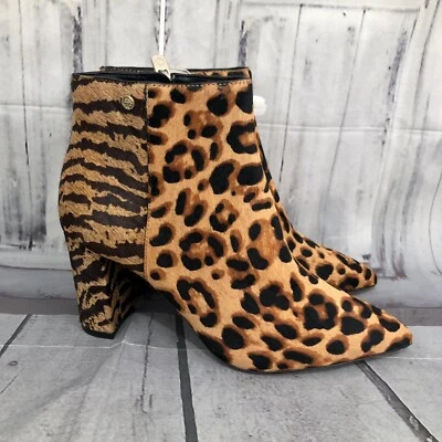 Antonio Melani Talla 6 M Shahn Leopardo Pelo de becerro Botines Punta Guepardo D16 Foto 1 de 4