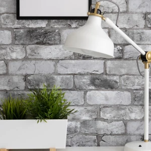 nu papel pintado LONDON BRICK GRIS fácil de pelar y pegar papel pintado extraíble - Imagen 1 de 11