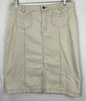 Saia feminina bege punho francês 12 veludo reto 100% algodão 34x25,5 de comprimento - Imagem 1 de 4