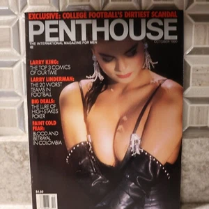 PENTHOUSE MAGAZINE VTG OCT 1990 larry king, high-stakes poker, colombia vice - Picture 1 of 3