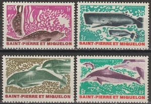 EDSROOM-J19974 St Pierre & Miquelon 389-92 LH 1969 Complete Seals & Whales - Picture 1 of 2