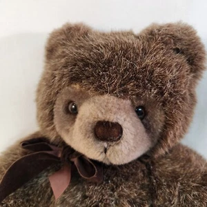 Charm Co 1981 Teddy Bear Plush 14" Brown Bow - Picture 1 of 9
