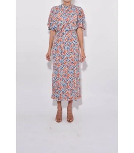 New Stine Goya Rhode floral-print mock neck silk Dress Size M - Bild 1 von 12