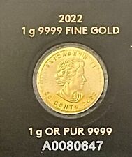 2022 1 Gram Gold Maple Leaf Coin 9999 from the Royal Canadian Mint