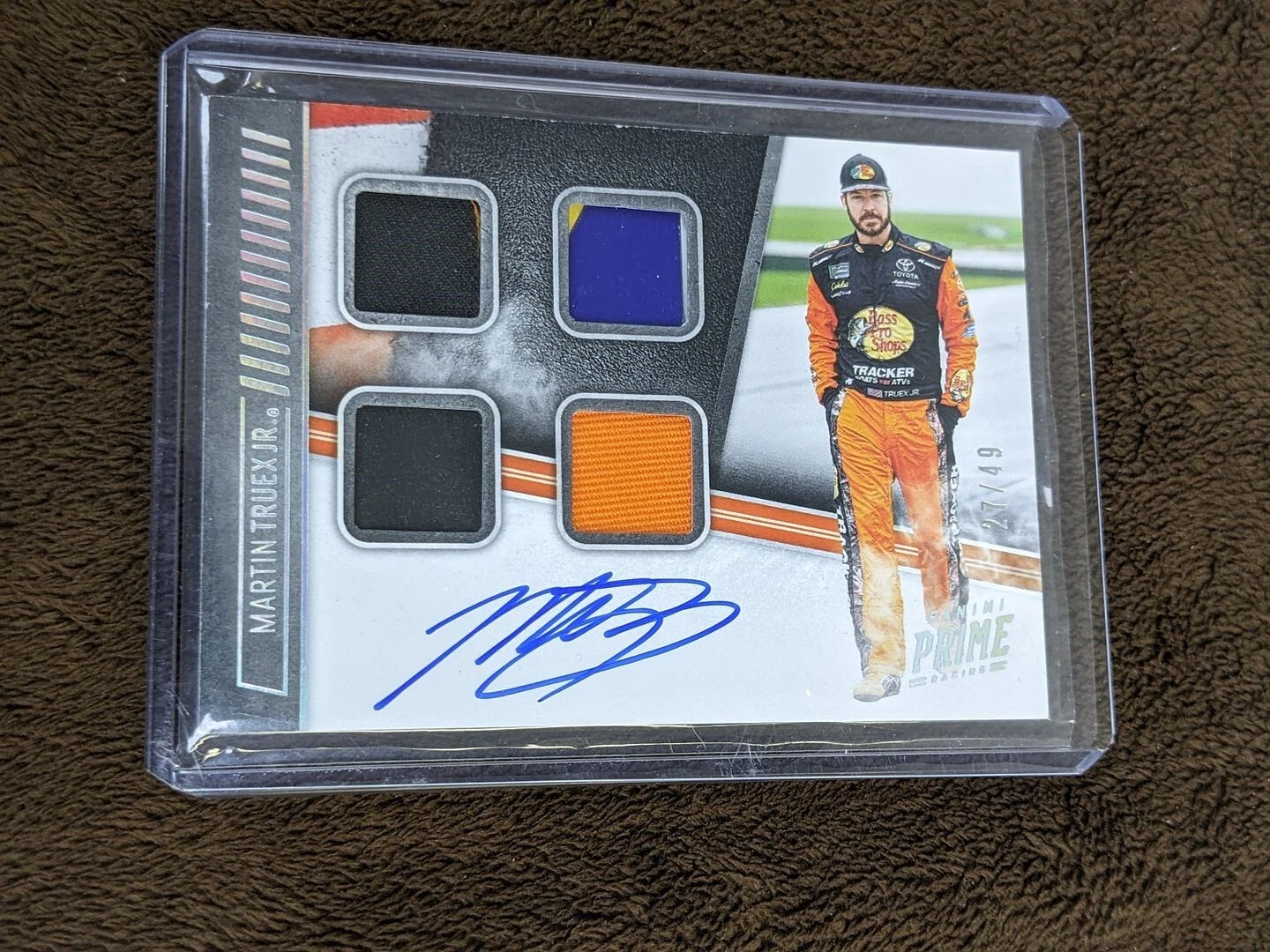 2019 PANINI PRIME RACING QUAD /49 FIRESUIT RELIC AUTO MARTIN TRUEX JR