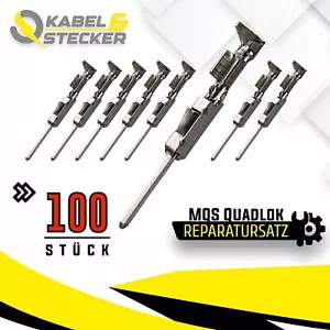100er Set - MQS Quadlok Stift Stecker Crimpkontakt 0,50mm² - 0,75mm² Fakra MOST - Bild 1 von 2