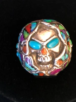 Bad Ass Super Calidad, Hecho a Mano Multi Piedra, Anillo Calavera... 21.5 G (Motero/Rocker) Foto 1 de 4