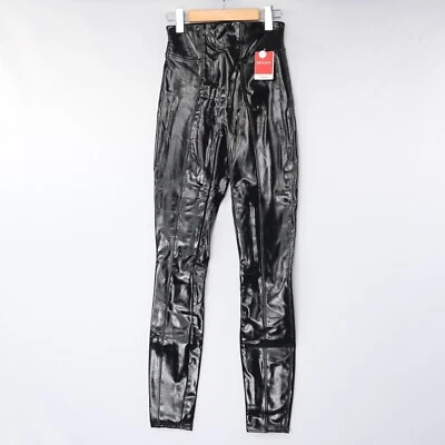 Spanx Womens Leggings Faux Leather Patent High Waist Black Glossy Shine Size NWT - Image 1 of 4